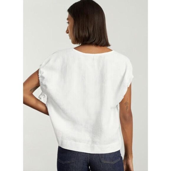 EVERLANE The Drawstring Tunic in White Linen - Picture 2 of 11